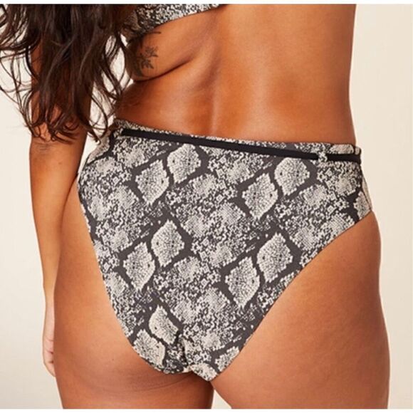 Anthropologie Andie Swim The Riviera Belted Bikini Bottom Snake Print Size L NWT - Picture 2 of 9